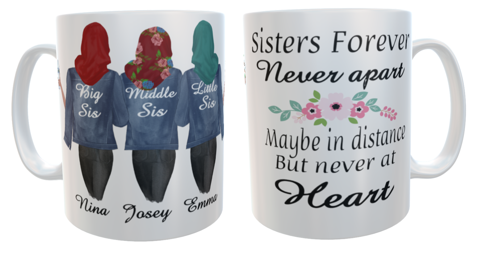 Hijabi Sisters Forever Customised Ceramic Mug